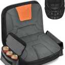 PACETAP Tractor Seat Cover with Drink Pouch, Heavy Duty 600D Oxford Waterproof Riding Lawn Mower Seat Cover Fits Kubota, for Cub Cadet, for Ford, for Mahindra, for Husqvarna (Medium) (Gray&Orange)