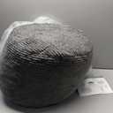 HIGOGOGO Round Stuffed Pouf Ottoman, Corduroy Poufs with Foam Chunk Filling, Furry and Fluffy Pouf Foot Stool Storage Ottoman, 20 X 15 Floor Poufs Foot Rest for Living Room, Dark Grey