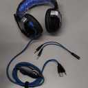 ZIUMIER Gaming Headset for PC, PS4, PS5, Xbox One, Xbox Series S/X, Switch, Noise Canceling Microphone, Stereo Surround Sound, 3.5mm Wired Gaming Headphones (Blue)