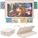 Yesday 1500 Piece Foldable Puzzle Board with 4 Colored Drawers, Portabl Puzzle Table for Adults, Super Lightweight Felt Plateau with Cover