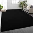 Area Rugs for Living Room Bedroom, 4 x 6 Ft Non-Slip Modern Area Rug, Soft Thickened Memory Foam Rug, Comfy Minimalist Indoor Carpet for Boys Girls Room Nursery Dorm Home Decor, Black