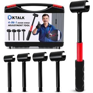 4-in-1 Door Hinge Adjustment Tool for Residential & Commercial, Heavy Duty Gap Adjusting Wrench with Thread Design & Rubber Handle, 0.55"/0.71"/0.91"/0.98"
