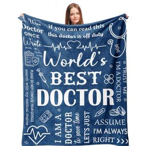 Gifts for Doctors, Doctor Gift for Women/Men, Best Doctor Ever Gifts, Appreciation/Retirement/Thank You Gift for Doctors Blanket 60 x 50
