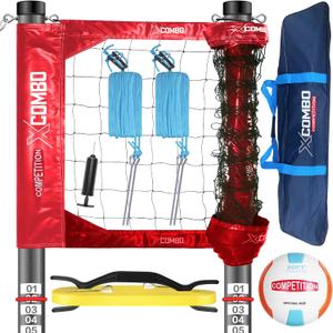 Professional Volleyball Net Set Outdoor Heavy Duty for Backyard Portable, Regulation Size 32’ x 3’