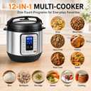 KINGBULL 8QT Electric Pressure Cooker, 12-in-1 Stainless Steel Multi Cooker with Nonstick Inner Pot, Slow Cooker, Rice Cooker, Steamer, Saut, Yogurt Maker, Warmer, Delay Start