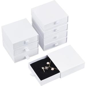 BENECREAT 8 Pack Cardboard Jewelry Boxes 3.5x3.5x1 Inch, White Jewelry Gift Boxes Drawer Paper Boxes Packaging for Bracelets Earrings Necklaces Jewelry Gift