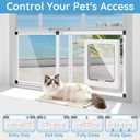Unbreakable PC Cat Door for Window – 100% Polycarbonate | No Metal Frame & Glass | Fits 32"-37" Width Window, 1-Min Install, Adjustable Window Cat Door Insert with 4 Locking Models