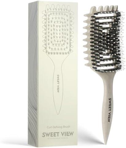 SWEET VIEW Curly Defining Brush, Tangle-Free Defined Curls, EdgeLift, Volume, Enhancing Waves, Set of 2