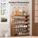 Leo IRis Bamboo Shoe Rack - 4/5/6 Tier Shoe Shelf Organizer, Entryway Free Standing Shoe Storage Rack, Multi-Layer Shoe Stand for Closet, Hallway, Bedroom， Space Saving Furniture