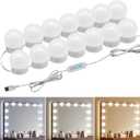 LED Vanity Lights - Adjustable Color Temp & Brightness,14 Dimmable Bulbs for Dressing Mirror Lighting