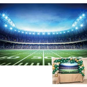 BINQOO 8x6ft Football Sport Backdorp American Football Field Photo Background Man Sports Competition Stadium Birthday Party Banner Newborn Boys Supplies Props Baby Shower (8x6FT(width 240cm x Height 180cm))