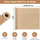 Moretoes 36" x 1,200"(100') Brown Kraft Paper Roll for Bulletin Board, Wrapping Craft Paper Roll for Gift Packing Banner Art Table Covering Bouquet Flower Packing Moving Shipping 75GSM