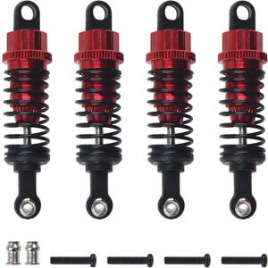 4Pcs ShareGoo RC Shock Absorber Damper 55mm Shocks Assembled Compatible with WLtoys A959 969 A979 K929 1/18 RC Car (Red)