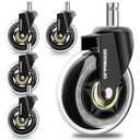 3 Inch Stem 7/16-7/8 Office Desk Chair Wheels ReplacementComputer Gaming Casters for Carpet for Furniture Hardwood Hard Floors Chair Casters Tile Smooth Safe Quiet Rolling660LB set of 5 Not for 1KEA