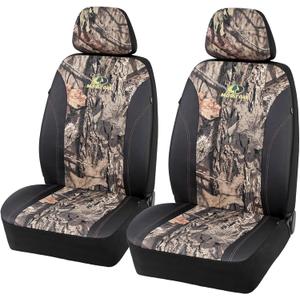 Mossy Oak Front Camo Seat Covers Low Back - Made with Premium PVC & Canvas Fabric, Airbag Compatible, Universial Fit Most Bucket Seats - Official Licensed Product