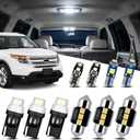 EASY EAGLE 11Pcs Car Interior Lights: Super Bright Bulbs for 2011 2012 2013 2014 2015 2016 2017 2018 2019 2020 Explorer 6000K White LED Lighting Package Kit Includes Light Accessories Install Tool