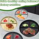 9" (4PCS) Unbreakable Divided Plates for Kids Adults:Dishwasher & Microwave Safe Compartment Plate, Lightweight Reusable Plastic Portion Control Plates, BPA Free and Healthy