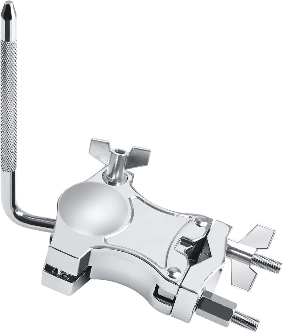 L-Rod Cowbells Cymbal Clamp, Heavy-Duty Cowbell Mount Percussion Holder Extension Arm Clip, 360Rotation Universal Mount for Cowbells, Jam Blocks & Handheld Percussion Instrument Accessories