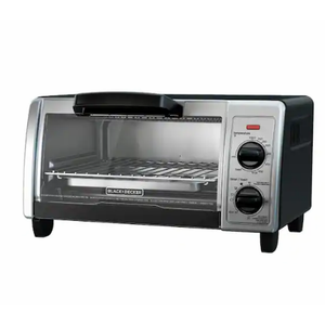 BLACK+DECKER 1150 W 4-Slice Black Stainless Steel Toaster Oven with Temperature Control TO1705SB