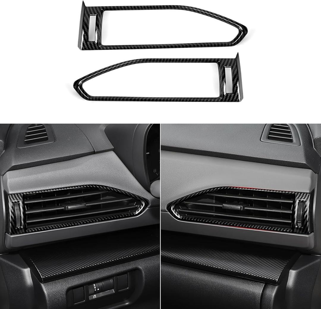 Youtaiche Car Center Console Air Condition Side Vent Outlet ABS Carbon Fiber Decal Interior Trim Cover Accessories for Subaru Crosstrek/Impreza 2024 2025