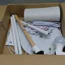 LALISU Bedroom Floor Lamp Farmhouse Floor Lamps for Living Room Mid-Century Pole Lamp Linen Lamp Shade, Standing Tall Lamps for Bedrooms and Office (White)