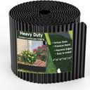 Corrugated Garden Edging,6"40Ft Galvanized Steel Landscape Edging & Lawn Edging Border,Metal Garden Border for Flower Beds,Garden,Lawn,Raised Beds & Tree Surrounds(Black)
