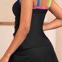 Tempt Me Women Tankini Swimsuits with Skirt - Two Piece Bathing Suits with Pockets Tummy Control V-Wire Swimwear 2026 (Black, XL)