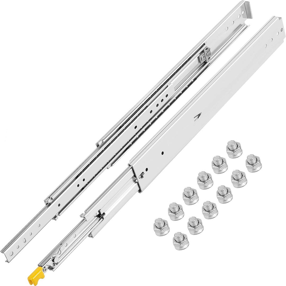 VEVOR Drawer Slides, 1 Pair 60inch Locking Drawer Slides, 500lbs Load Capacity, Side Mount Ball Bearing Drawer Glides, Long Full Extension Drawer Slide (60 Inch)