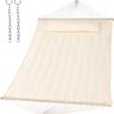 SUNCREAT Hammocks Replacement Hammock for Stand, 475 lbs Capacity, Two Person Backyard Hammock for Outside, Beige