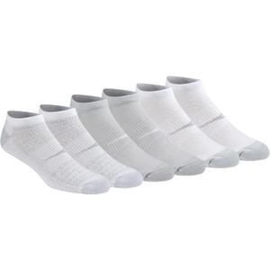 Saucony Men's Multi-Pack Mesh Ventilating Comfort Fit Performance No-Show Socks, White Repreve (6 Pairs), Large