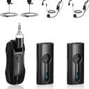 KIMAFUN Wireless Lavalier Microphone System, Wireless 2.4GHz Lapel Mics Handheld Mic 2 in 1 for Teaching, Teachers, Speech, Tour Guiding, Speaker, Amplifier, PA System, Broadcast, KM-G70(2TX1RX)