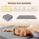 Tri-Folding Mattress, 3 Inch Portable Folding Mattress Topper with a Collapsible and Washable Cover, Portable Floor Bed for Travel, Fold Up Guest Bed, Camping and Yoga (Single, Gray)