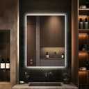 LED Bathroom Mirror with Lights, 32x24 Inch Frameless Backlit Mirror, Larger Anti-Fog Area, Dimmable Vanity Mirror with Memory Function, CRI95+, 3 Colors, UL Listed, Waterproof, Horizontal/Vertical