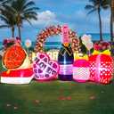 KOOY 8 FT Mother's Day Inflatable Outdoor Decoration, Happy Valentine's Day Love Heart with Flower, Blow-up Valentine's Day Decoration Outdoor for Yard Lawn Holiday Wedding Anniversary Decor