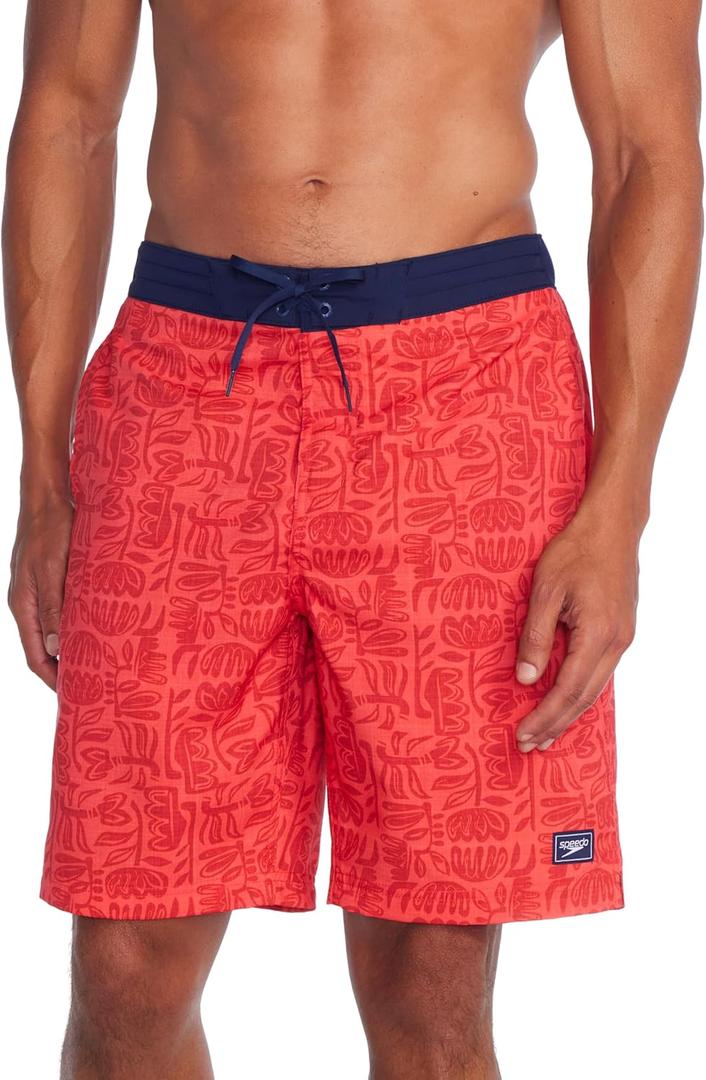 Speedo Men's Swim Trunk Knee Length Boardshort Bondi Printed (X-Large, 20" Mini Blooms)
