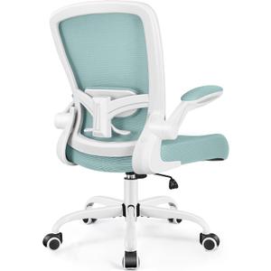 FelixKing Office Chair, Ergonomic Desk Chair Breathable Mesh Chairs with Adjustable High Back Lumbar Support Flip-up Armrests, Executive Swivel Comfy Task Computer Chairs for Home Office Light Blue