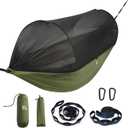 Miztli Camping Hammock -Portable Hammock w/Spacious Net & Tree Straps w/Adjustable Loops, Double and Single Hammock for Outdoor, Indoor, Hiking and Travel (106" x 55, Green)