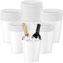 Layhit 48 Pcs Plastic Ice Buckets for Parties 3 Liters Wine Bucket Portable Ice Holder Disposable Wine Cooler for Party Wedding Party Beverages Champagne Soda and Beer (White)