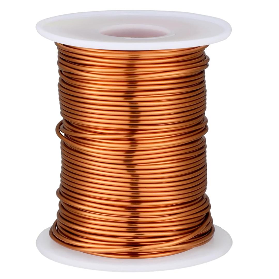 Kanayu Magnet Copper Wire Enamelled Insulated Magnet Winding Wire, Speaker Coil Temperature Rating 155 for Electric Appliance, 1 Pound Spool(Copper Color,0.064" Dia,82ft, 14 AWG)