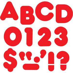 Red 4-Inch Casual Uppercase Ready Letters