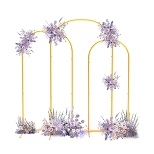 Metal Arch Backdrop Stand Set of 3 (7.2 ft, 6.6 ft, 6 ft), Gold Arch Backdrop Stand, Easy to Assemble Wedding Arch for Ceremony, Birthdays, Engagements, Baby Showers, Graduations, Parties…