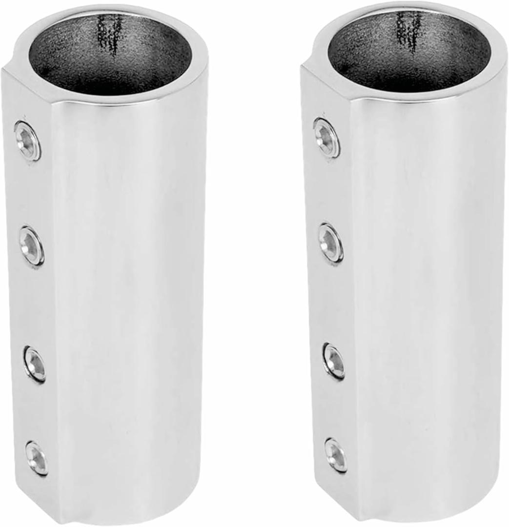 Marine Straight Pipe Fitting Connectors, Stainless Steel 316 Cast Coupling Tube Pipe Connector Boat Hardware-2Pack