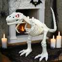 15.5" Animated T-Rex Skeleton Halloween Decoration with Light & Sound