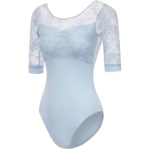 Women's Long Sleeves Leotards for Dance Adult Ballet Leotard for Grils (Blue, M)