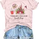 Women Magical Christmas T Shirt Merry Christmas Shirt Xmas Magic Kingdom Shirts Magic Castle Holiday Short Sleeve Top Tee Red (Pink, XL)