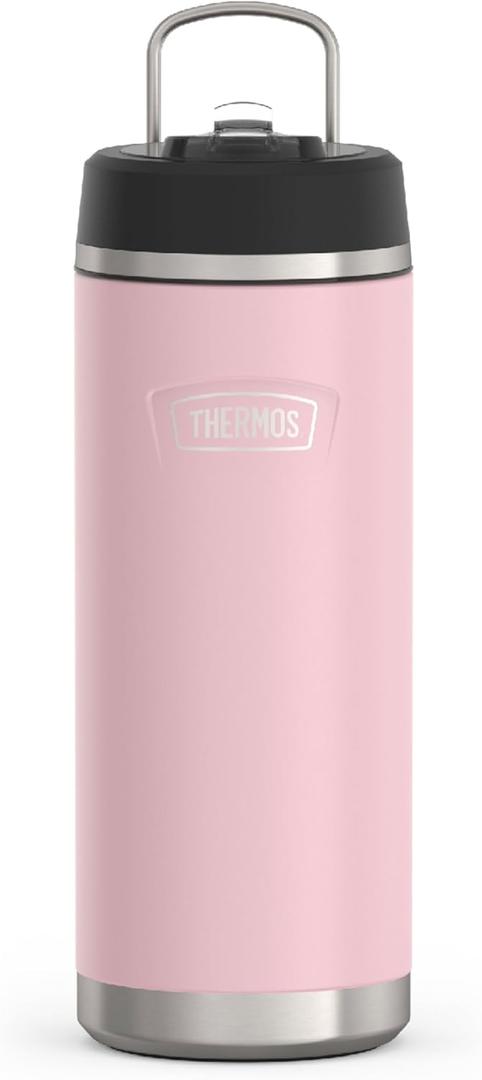 THERMOS ICON SERIES, Stainless Steel Water Bottle with Straw Lid, 32 Ounce, Sunset Pink