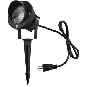 GBS9809 Flag Light Plug in Spotlight, 9W LED Outdoor Landscape Spotlight 120V 5000K Daylight, Metal Ground Stake, Corded Plug, Not Dimmable