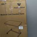 Vaunn Medical Pneumatic Adjustable Overbed Bedside Table With Wheels (Hospital and Home Use)