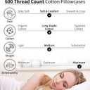 Warmstar Cotton Body Pillow Cover 1 Pack, 600 Thread Count Body Pillow case 20"x54", Long Body Pillow Case Cover Soft Breathable with Envelope Closure,Green