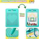 2-in-1 Double-Sided Magnetic Drawing Board for Kids & Toddlers Magnet Doodle Board with Beads, Magnetic Dot Art Toys, Road Trip Car Activities for Kids